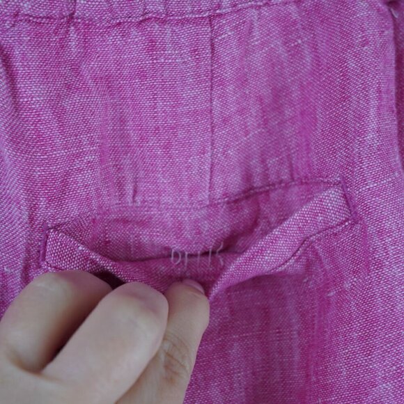 EUC Talbots Fuschia Cropped Linen Pull-on Pants‎ Size 8 - Picture 7 of 10